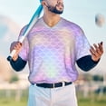 thumbnail image 6 of Balery Fish Scale1 Baseball Jersey for Men Casual Button Down Shirts Short Sleeve Active Team Sports Uniform-4X-Large, 6 of 9