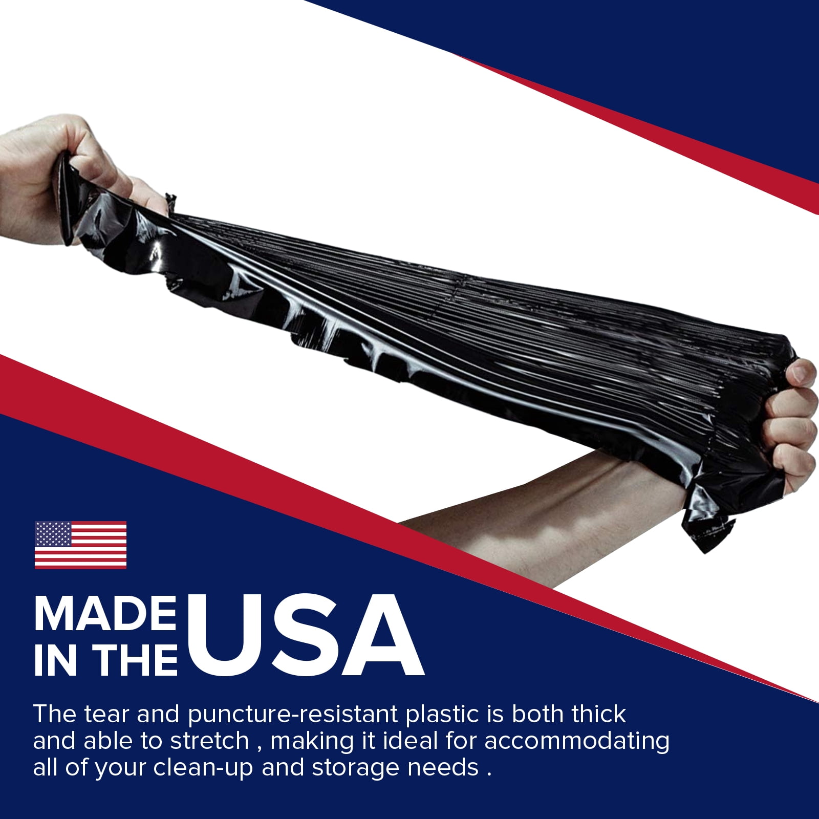 100 packs-55-60 Gallon Heavy Duty Trash Can Bags - 2 Mil Thickness, Ultra Durable, Leak Proof, Black - Ideal for Kitchen, Commercial, Building, Sanitation, Hotel, Property - Made in the USA…