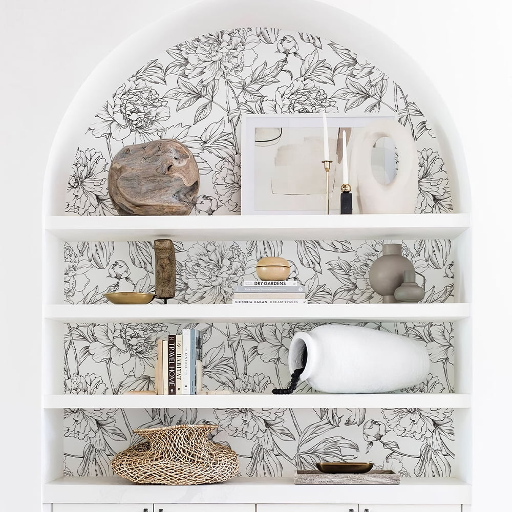 Xiayi Floral Linear Peel and Stick Wallpaper 56.7 Sq. ft