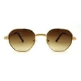 thumbnail image 2 of 90s OG Rapper Victorian Heraldry Metal Rim Spring Hinge Sunglasses Gold Brown, 2 of 4
