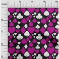 thumbnail image 2 of oneOone Rayon Fuschia Pink Fabric Poker Card Sewing Fabric By The Yard Printed Diy Clothing Sewing Supplies 56 Inch Wide, 2 of 4