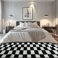 thumbnail image 3 of Pentantan 5ft x 8ft Shag Area Rugs for Living Room, Classic Checkered Fluffy Bedroom Carpet, Black & White, 3 of 8