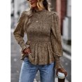thumbnail image 2 of Blusa de cuello redondo para mujer, Top informal de moda, transpirable, elegante, de manga larga para ir de compras y trabajar, 2 of 6