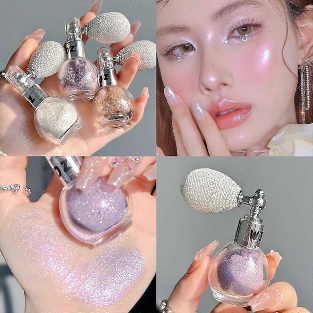 Highlighter Powder Spray,Glitter High Gloss Powder,Shimmer Sparkle Powder Makeup Spray-for Face Body Cosmetic
