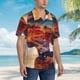 thumbnail image 3 of Balery Cultural Silhouette Journey Camisas hawaianas de manga corta para hombre, camisas playeras de corte holgado, camisas de vacaciones con botones,Small, 3 of 7