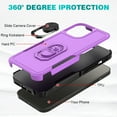 thumbnail image 3 of For Samsung Galaxy A14 5G Hybrid Rugged Hard Drop-Proof 3 Layer Protection Military Grade with Metal Ring Stand Cover ,Xpm Phone Case [ Purple ], 3 of 9