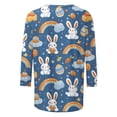 thumbnail image 2 of TaTaai Women Crew Neck 3/4 Sleeve Easter Festival Print Pullover Top Casual Fashion Ladies Spring Daily Commute Wear Lightweight Breathable Non-See-Through No Fading Top Gift, 2 of 5