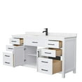 thumbnail image 2 of Wyndham Collection Beckett 66" Wood Single Bathroom Vanity in White/Black, 2 of 3