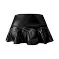 thumbnail image 3 of VUPSGEZ Clearance Short Mini Skirts For Women Trendy High Waisted Leather Pleated Solid Ruffle Skirt (Black,M), 3 of 4