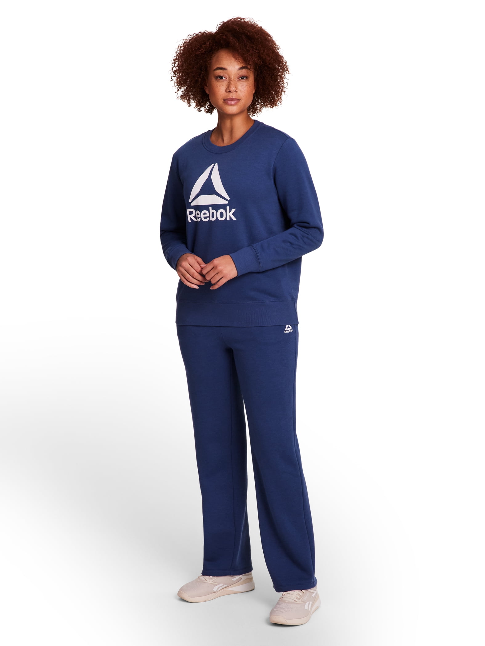 Reebok Women's and Women's Plus Sport Core Crewneck and Straight Leg Pant 2-Piece Set, Sizes XS-4X