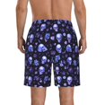 thumbnail image 3 of KLL Skull flower leaf purple Men's Casual Summer Beach Shorts Hawaiian Shorts with Pockets-3X-Large, 3 of 5