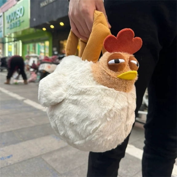 Clearance Under $5.49 Cute Chicken Plush Bag, Lightweight Crossbody Storage Purse for Travel Parties