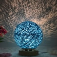 thumbnail image 2 of Luz de mesa Irfora LED redondo Lámpara de mesa Luna Luces nocturnas Lámpara de bola USB Lámpara de escritorio de ratán tejida para sala de estar de dormitorio Irfora Luz de mesa, 2 of 2