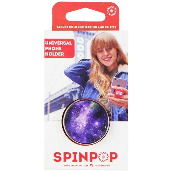 SpinPop Poignée, Support et Organisateur pour Téléphones et Tablettes - Violet Galaxie