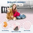 thumbnail image 6 of Garvee 10'x13' Checkered Cherry Area Rug Washable Border Carpet, Soft Non-Slip Low Pile Farmhouse Rug for Living Room Bedroom Home Office, Pink, 6 of 9