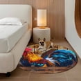 thumbnail image 2 of Farmhouse Rooster Round Area Rug 5Ft Washable Circle Rugs for Living Room Bedroom, Vintage Farm Chicken Sunflower Wooden Non-Slip Carpet Floor Mats Indoor Outdoor Carpet Runner Aesthetic Home Decor, 2 of 8