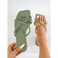 thumbnail image 1 of Fashionable Outdoors Thong Sandals for Women, Criss Cross Plain Polyester Toe Post Flat Sandals, 1 of 5