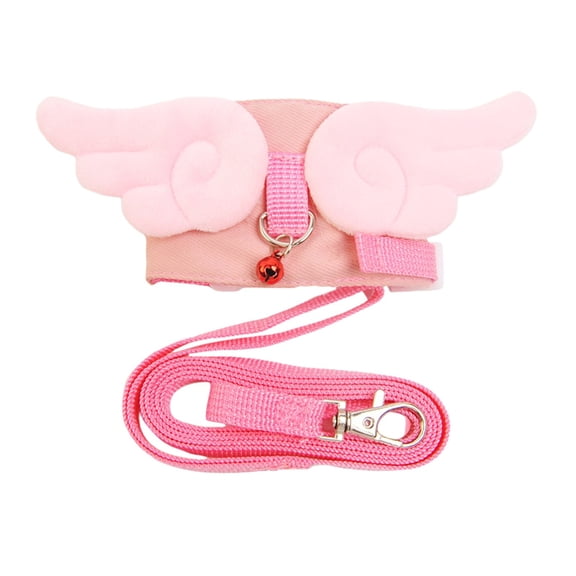 Ferret Harness and Leash with Adjustable Buckle for Small Pets, Soft Breathable Pure Cotton Cloth Walking Vest with Angel Wings for Guinea Pig, Hamster, Baby Rabbit Kitten