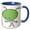 Blue/White, variant on 3drose, Funny Little Big Headed Alien Cartoon Character, 15oz Mug