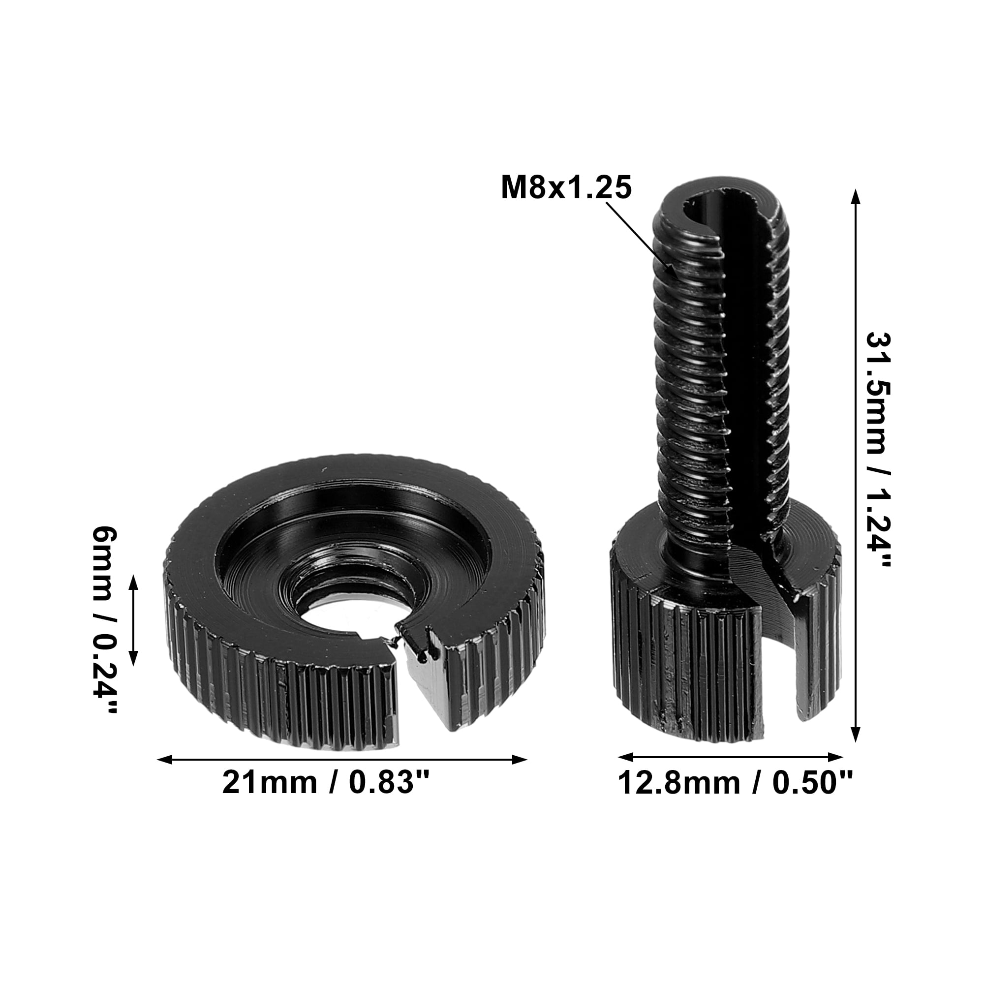 Unique Bargains 4 Pcs Brake Clutch Cable Adjuster Screw for Bike Scooter M8 Black Silver