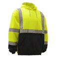 thumbnail image 3 of Men's ANSI Class 3 High Visibility Sweatshirt, Hooded Pullover, Black Bottom - Lime / 4-XL, 3 of 7