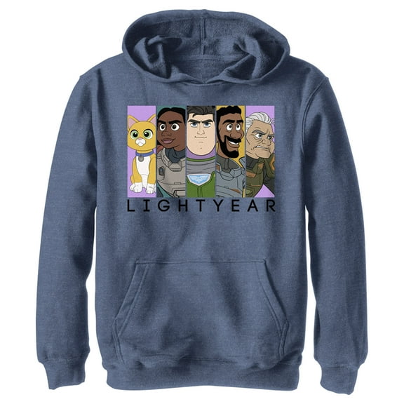 Boy's Lightyear Group Panels Pull Over Hoodie Navy Blue Heather X Large