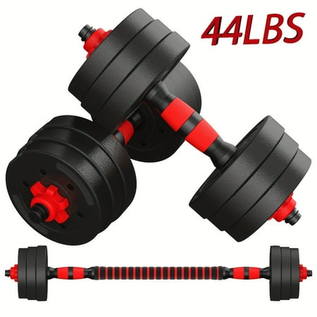 Adjustable Dumbbells 44Lbs Free Weight Set with Connectors 3-In-1 Dumbbell Set Can Be Used As Barbells Kettlebells Push-Up Racks for Home Gym Fitness Workouts for Men/Women