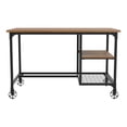 thumbnail image 1 of Bowery Hill Transitional Metal Computer Desk with Casters in Antique Black, 1 of 4