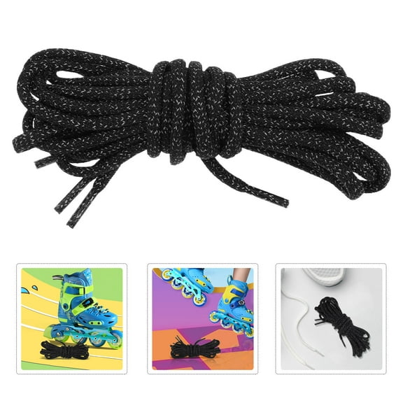 RENACLIPY Black Polyester Reflective Laces for Decor and Enhanced Visibility 2Pair