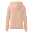 thumbnail image 3 of UAMVSH Long Sleeve Pullover Hoodie for Women Classic Solid Color Long Sleeve Hooded Sweatshirts with Pockets Casual Drawstring Tops(Small,Khaki 2), 3 of 4