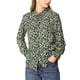 thumbnail image 2 of Camisa de mujer de botones INSPIRE CHIC con estampado floral, de manga larga, cuello de punta, top de oficina, talla XL, verde oscuro, 2 of 8
