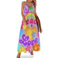 thumbnail image 1 of Vestido sin mangas con diseño hippie Peace and Love, elegante vestido de novia para invitadas, elegante y chic, vestidos de mujer en promoción, 1 of 7