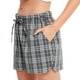 thumbnail image 4 of Pantalón de pijama corto de mujer, pantalón de ocio con bolsillos y cordón, 4 of 5
