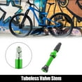 thumbnail image 2 of 1pcs Green 55mm Bike Tubeless Valve Stem French Type Valve Aluminum Alloy Universal, 2 of 6