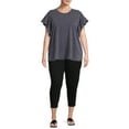 thumbnail image 5 of Terra & Sky Women's Plus Size Flutter Sleeve Knit Top, 5 of 5