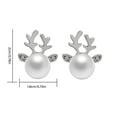 thumbnail image 3 of (2 Pack) Earrings Christmas Pearl Deer Earrings for Women Unique Holiday Jewelry Fashionable Statement Accessories, 3 of 7