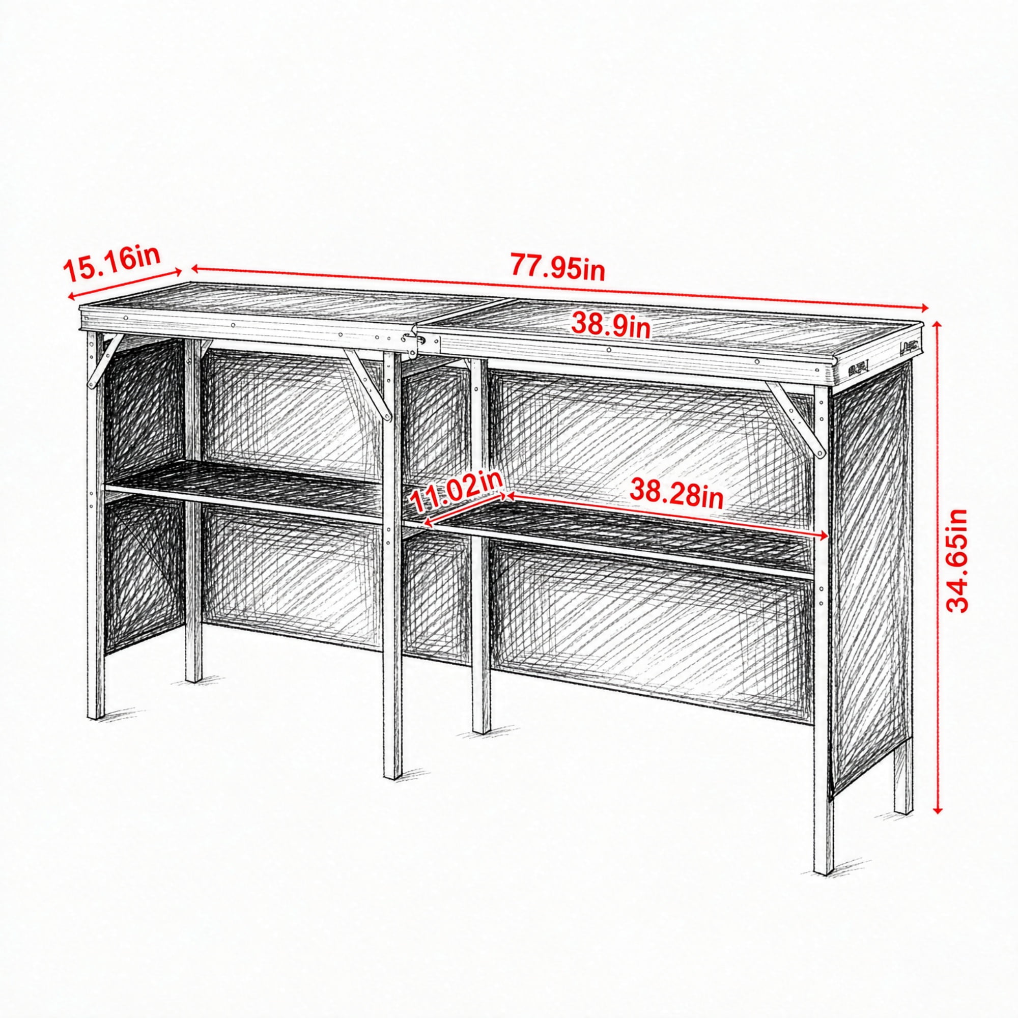 Extra Long Folding Portable Bar Table, Tradeshow Podium Table with Carrying Case, for Party Picnic & Exhibition, 77.95" x 15.16" x 34.65"