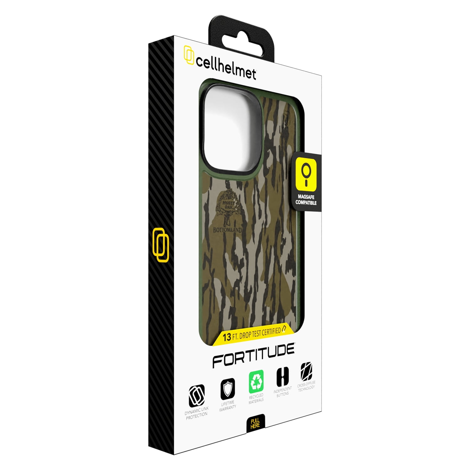 cellhelmet Fortitude Series Case (iPhone 16 Pro Max; Mossy Oak Bottom Lands), CF-107-MO