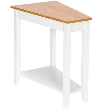 Ktaxon Modern End Table Sofa Side Storage Magazine Table Snack Rack, White & Wood
