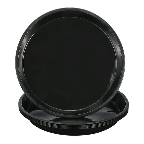 Unique Bargains Plastic Plant Saucer 18 Inch Plant Tray for Pots Round Plant Dish Plant Drip Trays Water Tray Black 6 Pack