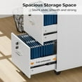 thumbnail image 4 of VividVibes 2 Drawer File Cabinet with Lock, Wood Grain White File Cabinet for Letter Size File Folders with Tabs, Mobile Under Desk File Cabinets for Home Office, Rolling Filing Cabinet Printer Stand, 4 of 9