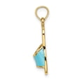 thumbnail image 2 of Auriga Fine Jewelry 14K Yellow Gold 3D W/ Aqua Enamel Summer Slipper Charm for Women, 2 of 6