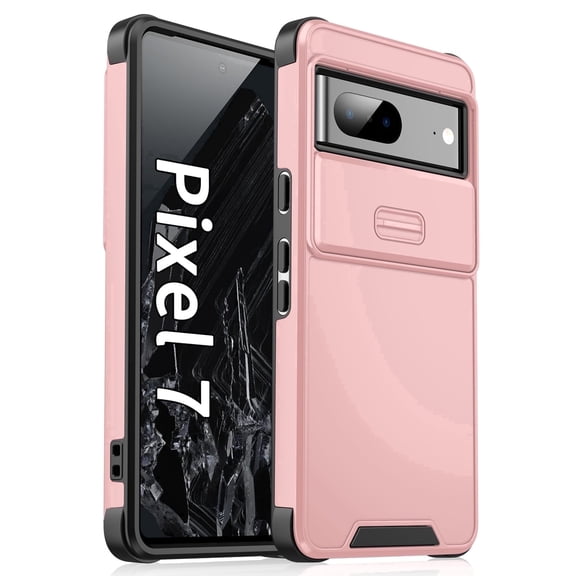 Allytechgroup Sliding Camera Lens Protector Shockproof Anti-Scratch Slim Fit Back Cover Cell Phone Case for Google Pixel 8 Pro, Pink