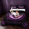 thumbnail image 3 of Manfei Gothic Dark Dragon Animals Queen Comforter Set,Vintage Flower Circle Comforter Sets Queen,Black Pink,Black Reversible,3pcs,1 Comforter and 2 Pillowcases, 3 of 7
