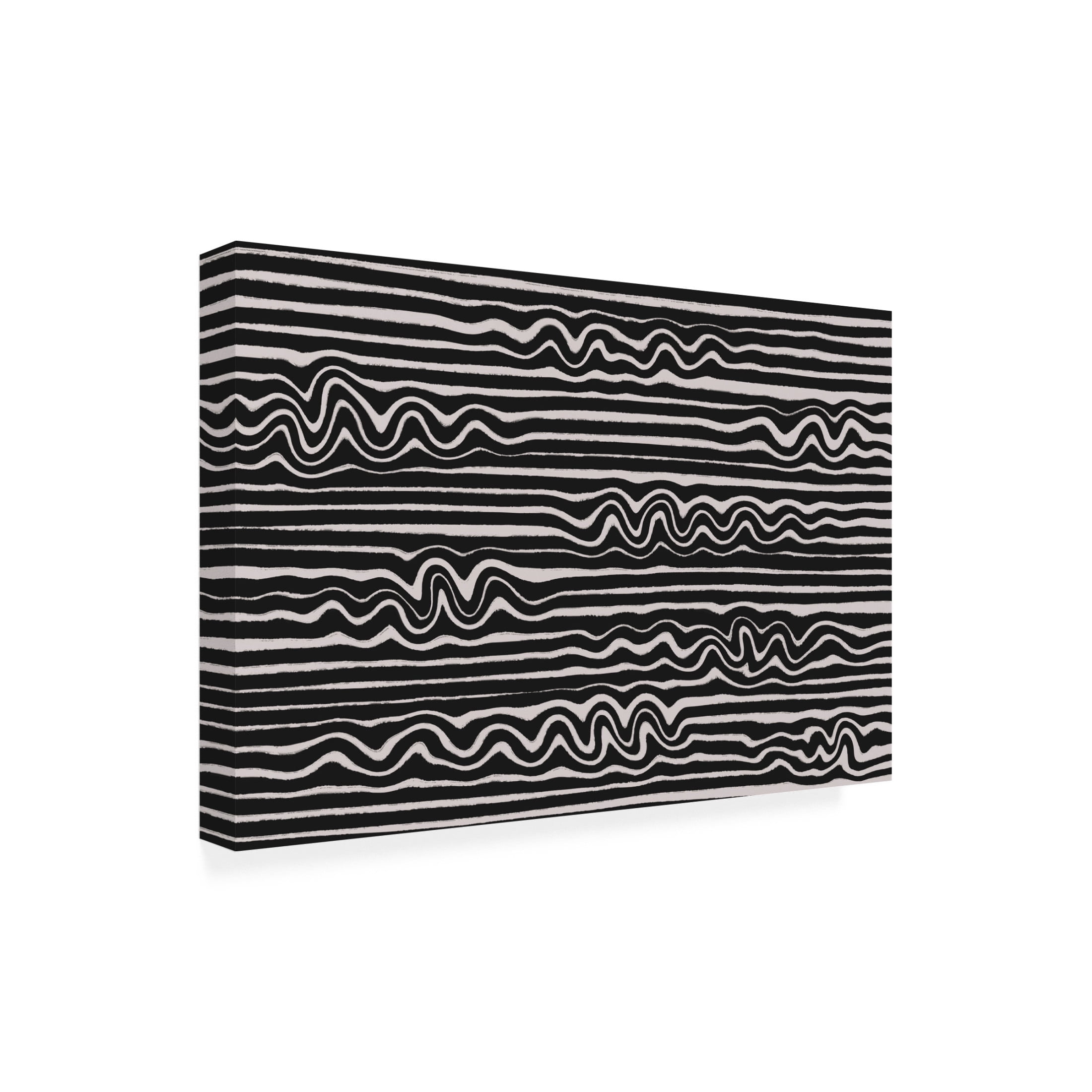 Canvas Wall Art - Treechild 'Wavey Stripes Square' Wall Art for Living Room, Bedroom, or Office D?cor by Trademark Fine Art - 47 x 30 Inches