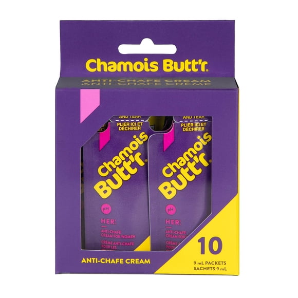 Chamois Butt'r Her' Crema antichafe, paquete de 10 paquetes de 9 ml