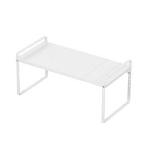 SANNO Large Kitchen Cabinet Organizer Cupboard Organizer large Expandable Shelves Cabinet Pantry Shelf, Counter Pantry Storage Organization, White, 16"to27"L x 10"W, 1 pack