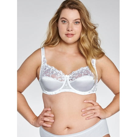 

Naturana Satin & Lace Underwired Bra 87543 White 40B