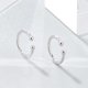thumbnail image 2 of Pendiente de plata de ley 925 con clip de calibre 18, aro pequeño redondo de 12 mm, ajustable, para cartílago, para mujeres sin perforaciones., 2 of 5