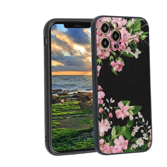 Compatible with iPhone 12 Pro Phone Case, Flowers Case Men Women, Flexible Silicone Shockproof Case for iPhone 12 Pro
